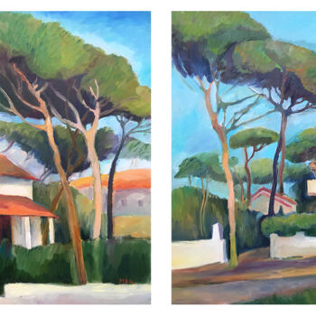 Painting titled "LANDSCAPES OF ITALY…" by Irina Makarova, Original Artwork, Oil Mounted on Wood Stretcher frame