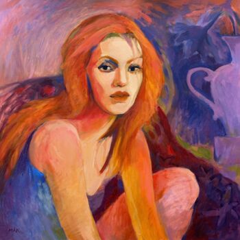 Malerei mit dem Titel "WOMAN'S PORTRAIT -…" von Irina Makarova, Original-Kunstwerk, Öl