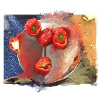 Digital Arts titled "Bell-pepper Face" by Imakeren, Original Artwork, Digital Painting
