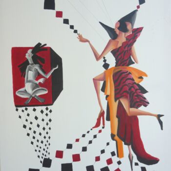 Pintura titulada "Danse avec moi" por Imene Mebarki, Obra de arte original, Oleo