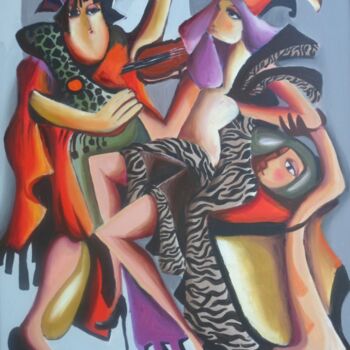 Peinture intitulée "Féminicide" par Imene Mebarki, Œuvre d'art originale, Huile