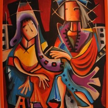 Painting titled "Toi et moi" by Imene Mebarki, Original Artwork, Oil