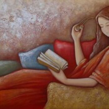 Pintura titulada "La lettrice" por Roberta Imperatori, Obra de arte original