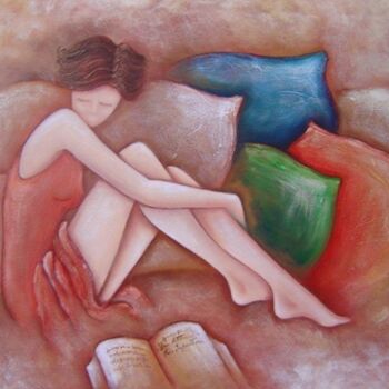 Картина под названием "La lettrice" - Roberta Imperatori, Подлинное произведение искусства