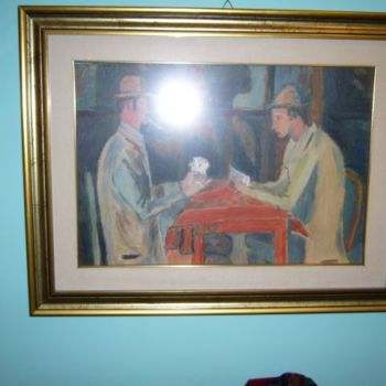 Pintura intitulada "i giocatori" por Vincent, Obras de arte originais