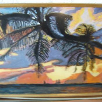 Pintura intitulada "tramonto martinica" por Vincent, Obras de arte originais