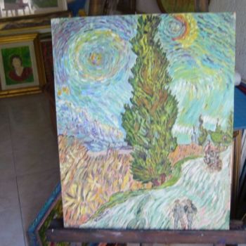 Peinture intitulée "cipresso" par Vincent, Œuvre d'art originale