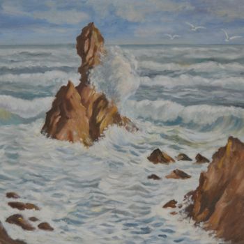 Painting titled "La mer Méditerranée" by Jacques Jourdan, Original Artwork, Watercolor