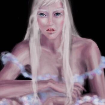 Digitale Kunst mit dem Titel "Albino girl" von Imran Kaya, Original-Kunstwerk, Digitale Malerei
