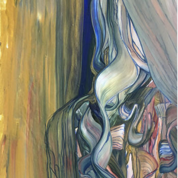 Peinture intitulée "Woman with the Silv…" par Inaam Obaidi Onsi, Œuvre d'art originale, Acrylique