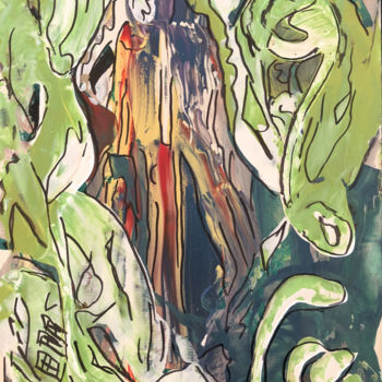 Malarstwo zatytułowany „Find me in the Gard…” autorstwa Inaam Obaidi Onsi, Oryginalna praca, Akryl