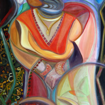 Peinture intitulée "Layered" par Inaam Obaidi Onsi, Œuvre d'art originale, Huile