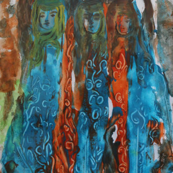Peinture intitulée "Aquarius" par Inaam Obaidi Onsi, Œuvre d'art originale, Acrylique