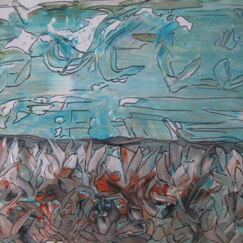 Peinture intitulée "Seashore" par Inaam Obaidi Onsi, Œuvre d'art originale, Acrylique