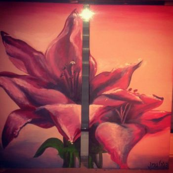 Pintura titulada "Blumen im Morgenrot" por Ina Gittel, Obra de arte original, Acrílico