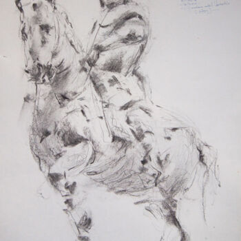 Drawing titled "ESTUDIOS. Estatua e…" by Iñaki Martinez De Arbulo, Original Artwork, Charcoal