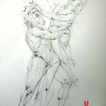 Desenho intitulada "Estudio de la Escul…" por Iñaki Martinez De Arbulo, Obras de arte originais, Lápis