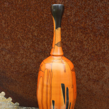 Sculpture titled "botella" by Iñaki San, Original Artwork, Ceramics