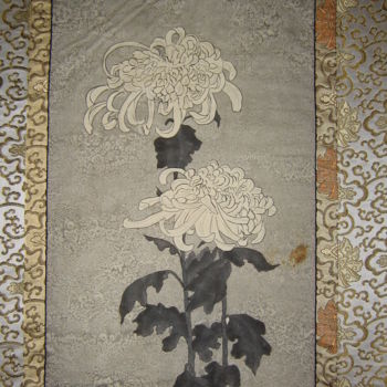 Pittura intitolato "chrysanthemums" da Inara Cedrins, Opera d'arte originale