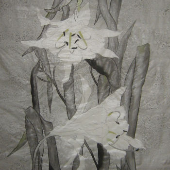 Schilderij getiteld "peruvian lilies.jpg" door Inara Cedrins, Origineel Kunstwerk, Anders