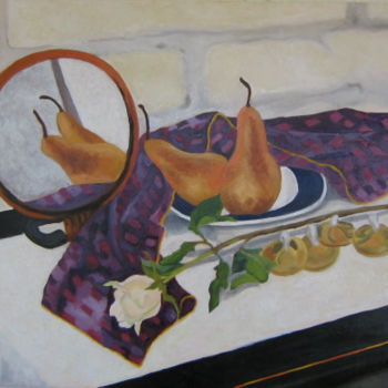 Ζωγραφική με τίτλο "Pears" από Inara Cedrins, Αυθεντικά έργα τέχνης, Λάδι