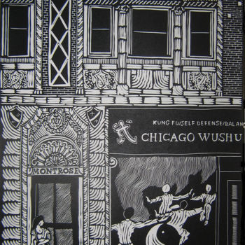 Zeichnungen mit dem Titel "Montrose Street" von Inara Cedrins, Original-Kunstwerk, Architektur