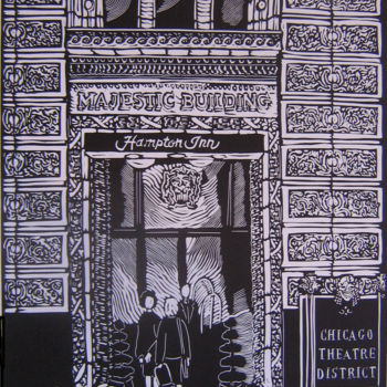 Disegno intitolato "Monroe Street" da Inara Cedrins, Opera d'arte originale, Architettura