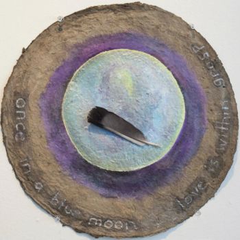 Pintura intitulada "Once in a Blue Moon" por Inara Cedrins, Obras de arte originais