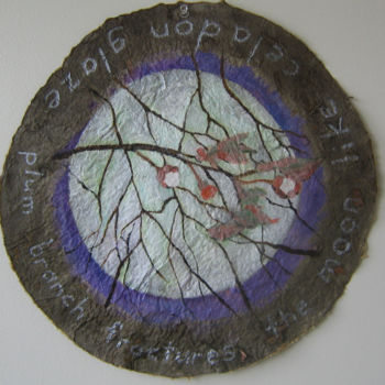 Painting titled "Plum branch" by Inara Cedrins, Original Artwork