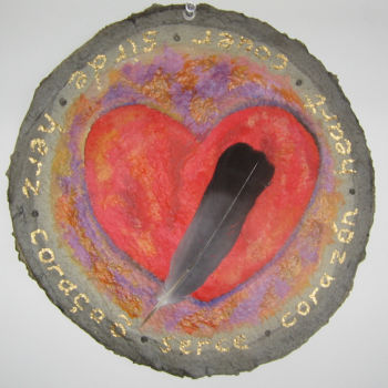 Pintura intitulada "Heart" por Inara Cedrins, Obras de arte originais