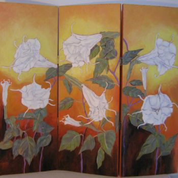 Peinture intitulée "Datura" par Inara Cedrins, Œuvre d'art originale