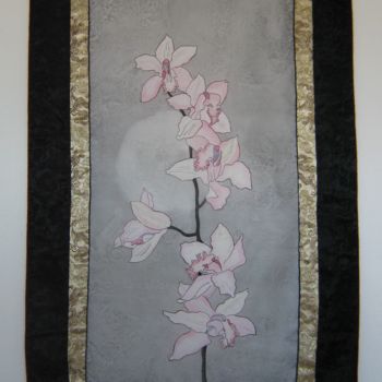 Painting titled "Pink Orchid" by Inara Cedrins, Original Artwork, Other