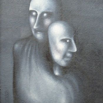 Peinture intitulée "Две куклы" par Aleksei Ilin, Œuvre d'art originale, Autre