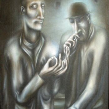 Schilderij getiteld "Слепые" door Aleksei Ilin, Origineel Kunstwerk, Anders