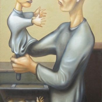 「Кукольник с куклой」というタイトルの絵画 Алексей Ильинによって, オリジナルのアートワーク, その他