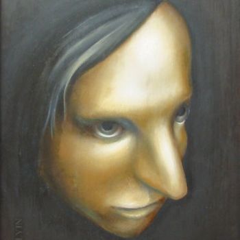 Painting titled "Исподлобья" by Aleksei Ilin, Original Artwork, Oil