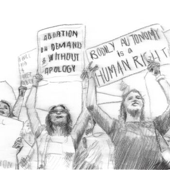 Drawing titled "Human rights" by Indhira Pintora, Original Artwork, Charcoal