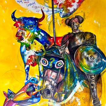Peinture intitulée "Don Quichotte Guern…" par Indiano Perez, Œuvre d'art originale, Huile