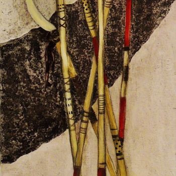 Painting titled "Xingu Arrows" by India O'Hara Andreoli, Original Artwork, Acrylic