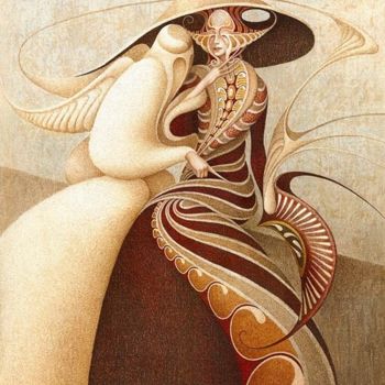 Ζωγραφική με τίτλο "EXCHANGE." από Boris Indrikov, Αυθεντικά έργα τέχνης, Άλλος