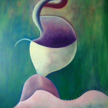 Картина под названием "Formando cometas" - Inés Diez, Подлинное произведение искусства, Масло Установлен на Деревянная рама…
