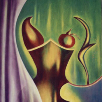 Malerei mit dem Titel "Seducción I" von Inés Diez, Original-Kunstwerk, Öl