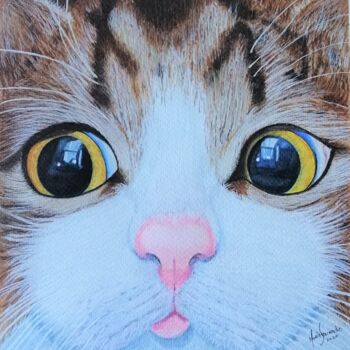 Peinture intitulée "Gatinho - Kitten" par Inês Dourado, Œuvre d'art originale, Aquarelle