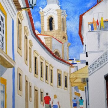 Ζωγραφική με τίτλο "Lagos II (Algarve,…" από Inês Dourado, Αυθεντικά έργα τέχνης, Ακουαρέλα
