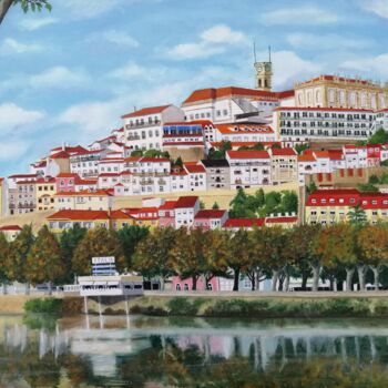 Pittura intitolato "Coimbra 2020" da Inês Dourado, Opera d'arte originale, Olio Montato su Telaio per barella in legno