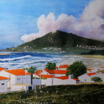 Pittura intitolato "Praia de Moledo, Ca…" da Inês Dourado, Opera d'arte originale, Acquarello