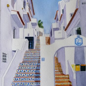 Painting titled "Um Recanto no Carvo…" by Inês Dourado, Original Artwork, Watercolor