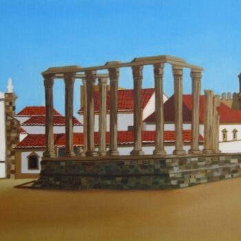 Painting titled "Templo de Diana, Év…" by Inês Dourado, Original Artwork, Oil