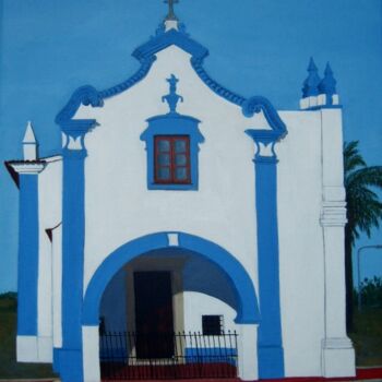 Painting titled "Igreja N.S.da Conce…" by Inês Dourado, Original Artwork, Acrylic Mounted on Wood Stretcher frame