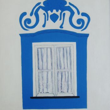 제목이 "A Janela Azul, Mess…"인 미술작품 Inês Dourado로, 원작, 아크릴 나무 들것 프레임에 장착됨
